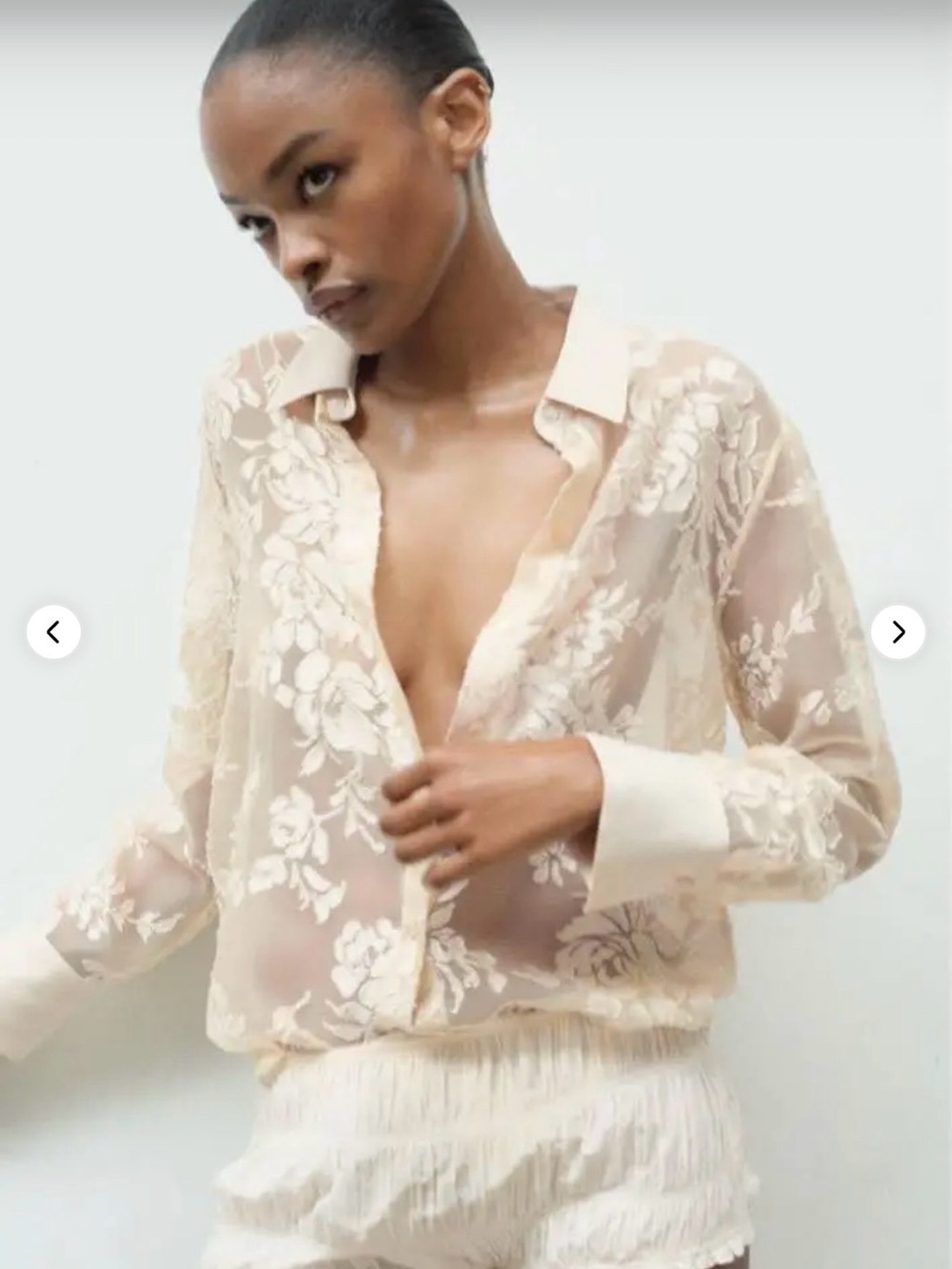 Zara Floral Sheer Blouse